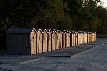 beach houses on the beach, Picardie, France