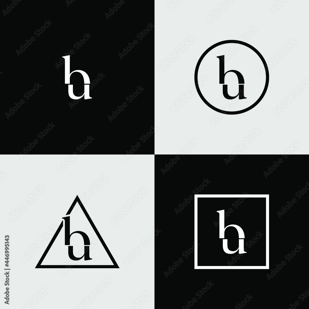 Wall mural b and u letter logo design