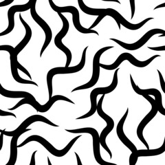 Zebra skin repeated seamless pattern. Black and white colors