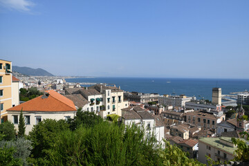 Obraz premium Panoramic view of Salerno city, Italy.