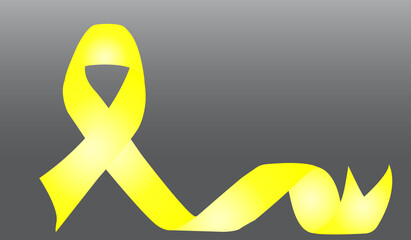 Yellow Ribbon For Medical Banner Design