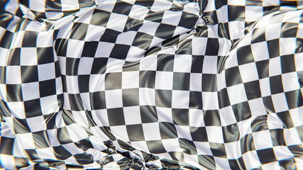  3D render of the textured checkered race flag