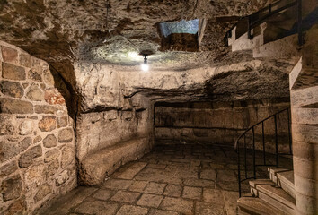 Underground Greek Orthodox Partorium Church, Prison of Christ, Thieves and Baraba prison, at Via...