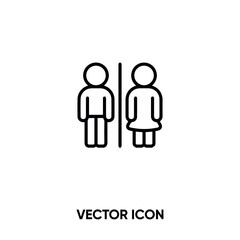 Toilet vector icon. Modern, simple flat vector illustration for website or mobile app.Wc and restroom symbol, logo illustration. Pixel perfect vector graphics	