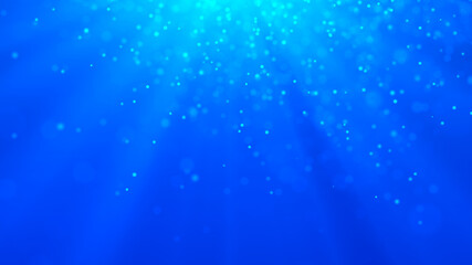 Abstract background of moving dust particles. Incident light with glare. Random shine and color shine. 3D illustration.