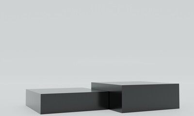 Blank product stage. 3d podium for advertising. Square pedestal or platform, background for product presentation. 3d rendering