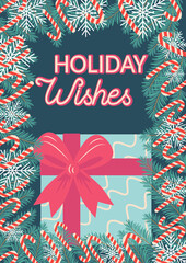 Christmas and Happy New Year templates. Trendy retro style.