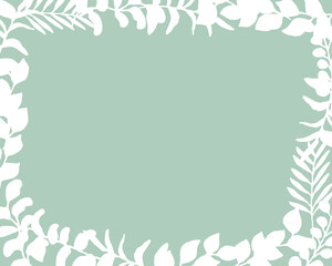 手書きの草木フレーム。ベクター草木イラスト。