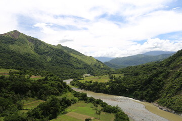 Fototapeta na wymiar Im Kalinga Tal die Reisterrassen von Tinglayan am Chico River, Philippinen
