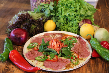 ready to serve salads and food prepared from delicious vegatables