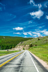 Beautiful road across the countryside, Wyoming.