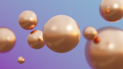 3D illustration background, Abstract background with 3d spheres. Jewelry cover concept. Horizontal banner. Decoration element for design