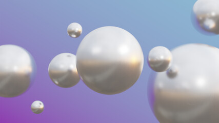 3D illustration background, Abstract background with 3d spheres. Jewelry cover concept. Horizontal banner. Decoration element for design