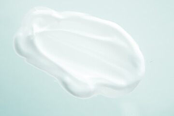 Cream soap, hand wash sanitizer or cosmetic smear as antibacterial cleanse and hygiene texture,...