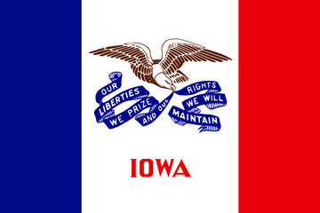 Official current vector flag of the Federal State of Iowa, USA