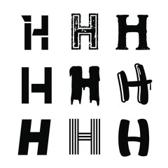 Capital Letter H Alphabet Design