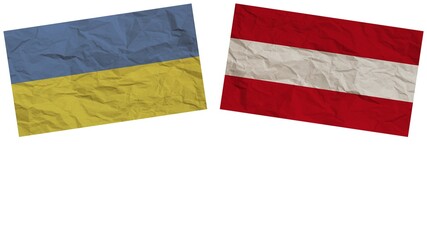 Austria and Ukraine Flags Together Paper Texture Effect Illustration