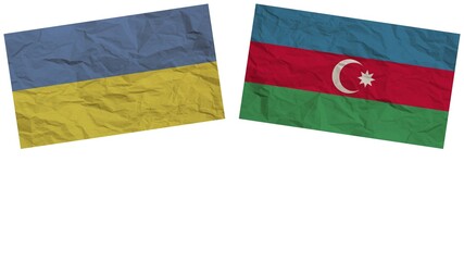 Azerbaijan and Ukraine Flags Together Paper Texture Effect Illustration