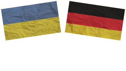 Germany and Ukraine Flags Together Paper Texture Effect Illustration