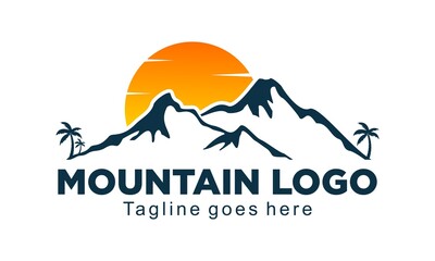 Sunset mountain logo design