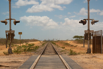 Empty Rail of the Coal Loading Train of the Largest Open Pit Mine on the Planet in the El...