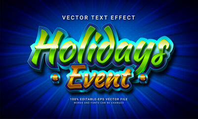 Holiday event 3d editable text style effect