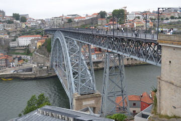 View from the Ponte Dom Luís I over the Duoro River in Porto