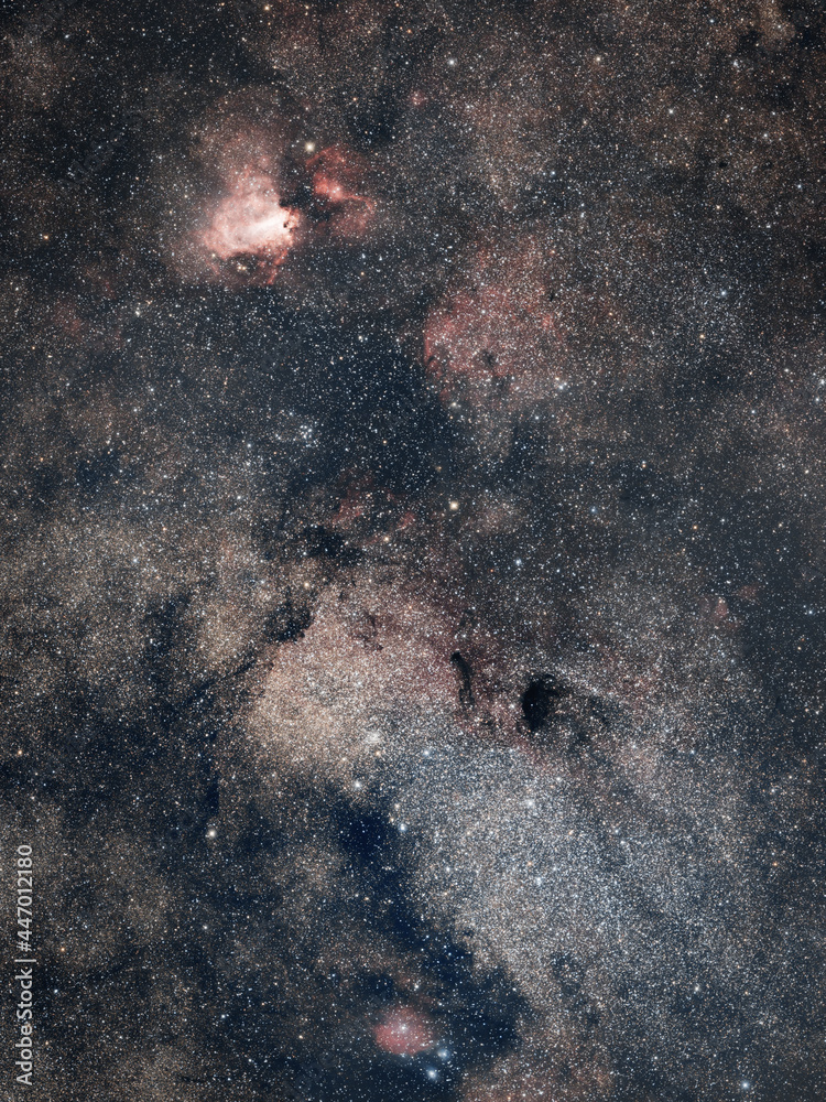 Wall mural the omega nebula (m17) and small sagittarius star cloud from christchurch, new zealand, july 2021. (