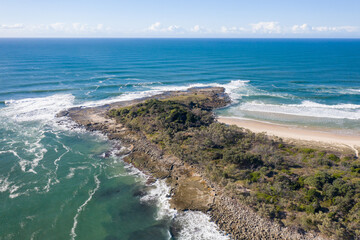 Beautiful scene over Yamba with blue ocean and sunny day.
