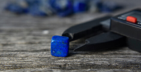 Lapis is a blue gem. for making jewelry