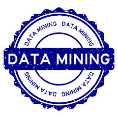 Grunge data mining word round rubber seal stamp on white background
