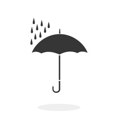 Rain Protection Umbrella Black Icon Vector illustration