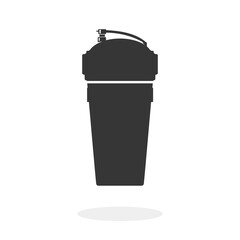Sports Water Bottle Black Flat Icon Vector illustration