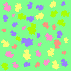 pattern with painted colorful fishes. Can be used for wallpaper, textiles, packaging, cards, covers. Small colorful fish on a green background.