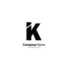 letter k logo concept for company with white background, minimalist style