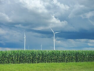 wind turbine on field