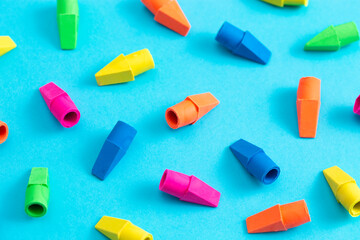 A Rainbow Pencil End Erasers in a Background Great for Back to School
