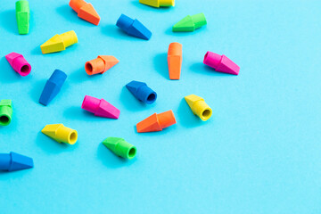 A Rainbow Pencil End Erasers in a Background Great for Back to School
