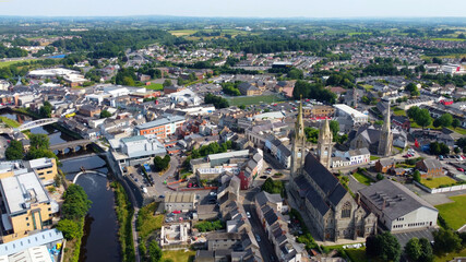 Obraz premium Aerial photo of Omagh Town Centre County Tyrone Northern Ireland