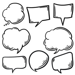 set of comic speech bubbles