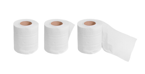 toilet paper roll or Tissue roll isolated on white background with clipping path include