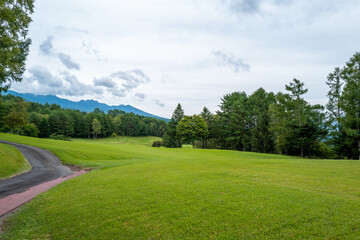 Fototapeta na wymiar 軽井沢のゴルフ場の風景 A view of the golf course in Karuizawa