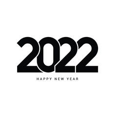 Happy New Year 2022 logo text design. Cover of business diary for 2022 with wishes. Brochure design template, card, banner. Vector illustration. Isolated on white background. EPS 10