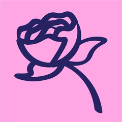 Cute Hand Drawn Gothic Accessories - Amazing artsy vector illustration of a full rose suitable for ornament, design assets , sticker, decoration, tattoo, animation, pattern and illustration in general