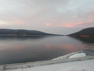 sunrise over the lake