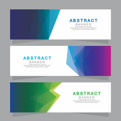 Vector abstract design web banner template. Web Design Elements - Header Design. Abstract geometric web banner template on grey background.Modern banner.