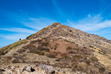 大分県の紅葉のくじゅう連山の風景  Mt.Kujyu range scenery of autumn leaves in Oita Prefecture 