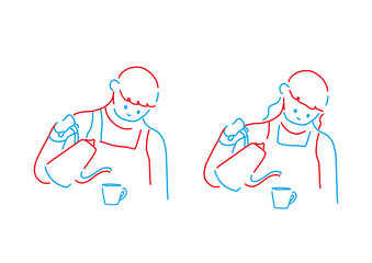 コーヒーを作る人(バリスタ、カフェ店員)