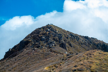 大分県の紅葉のくじゅう連山の風景  Mt.Kujyu range scenery of autumn leaves in Oita Prefecture 