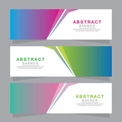 Vector abstract design web banner template. Web Design Elements - Header Design. Abstract geometric web banner template on grey background.Modern banner.